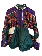Vintage 1980s/1990s Women  s Size Medium Multicolored Windbreaker Jacket