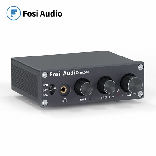 Fosi Audio Q4 Headphone Amplifier Mini Stereo DAC 24-Bit 192 KHz USB for Speaker