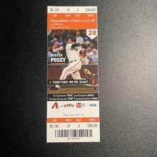 Giants Vs. Diamondbacks 07/19/13 Ticket Stub Gaudin WP Shutout Sergio Romo Save