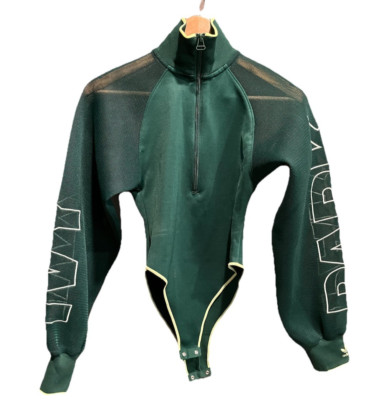 Adidas Ivy Park Beyonce Green Long Sleeve 1/2 Zip Mesh Bodysuit Size XS