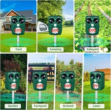 Solar Motion Activated Ultrasonic Animal Deterrent