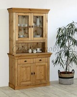 Massivholz KüChen-Schrank Kiefer Massiv Gelaugt GeöLt Buffet-Schrank Vitrine