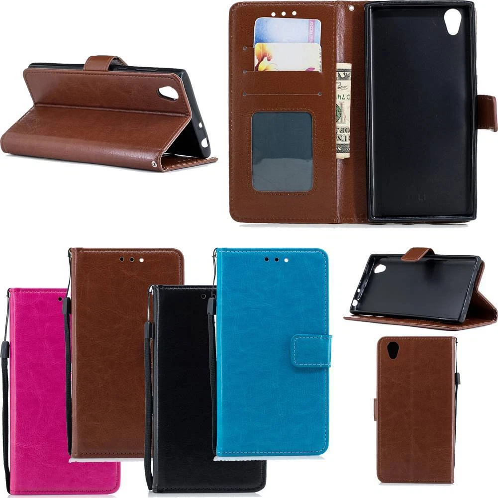 Custodia Flip Con Finestra Per Sony Xperia XZ Premium - Pelle PU Con Portacarte E Chiusura Magnetica - Oro Rosa