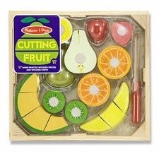 Melissa  Doug Cutting Fruit Wooden Play Food Set Wood Pieces for Ages 3 NEW
