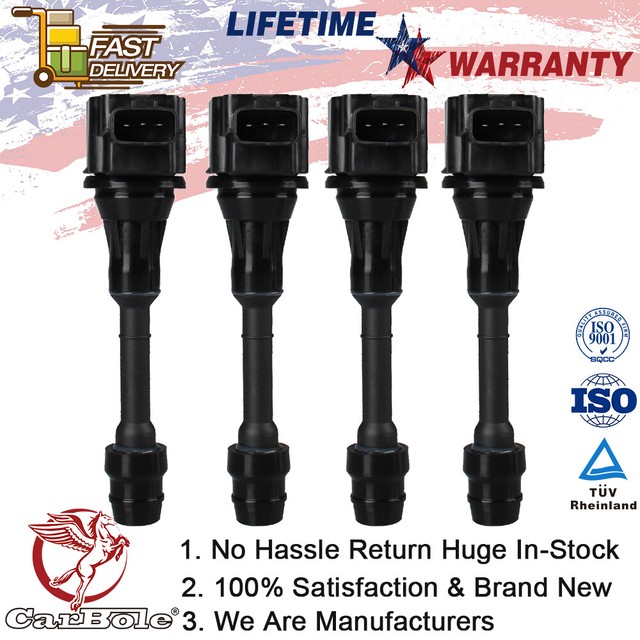 4 Pack Ignition Coil For 20002006 Nissan Altima Sentra XTrail 2.5L