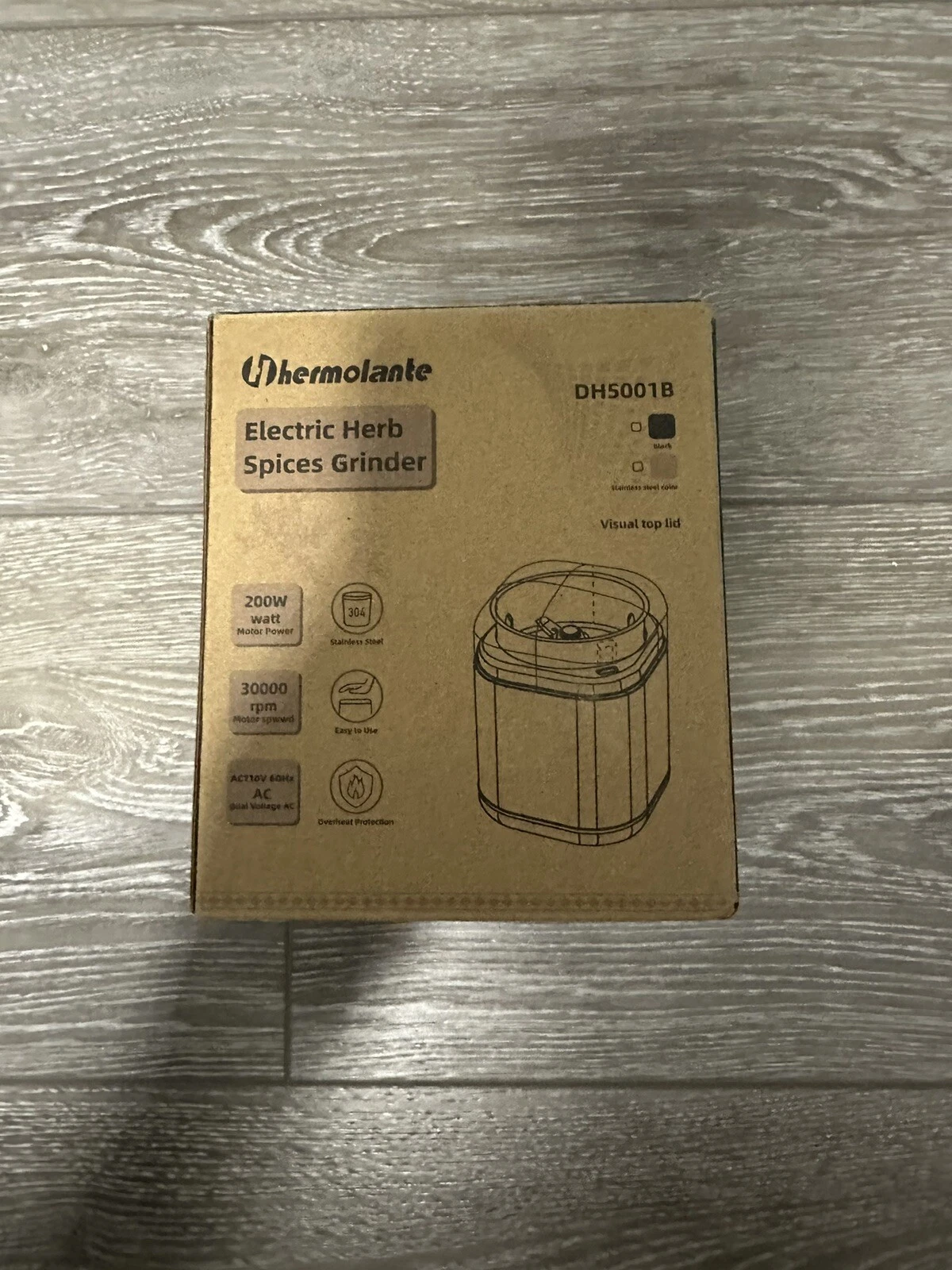 New Hermolante Herb Grinder Spice Grinder, One-key Herb Spice Grinder