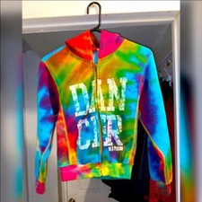 Xplosion Girls Hooded Zip Up Sweater spells DANCER Size 10/12