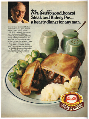 Walls Country Bake Steak Kidney Pie 1972 Full Page Magazine Ad