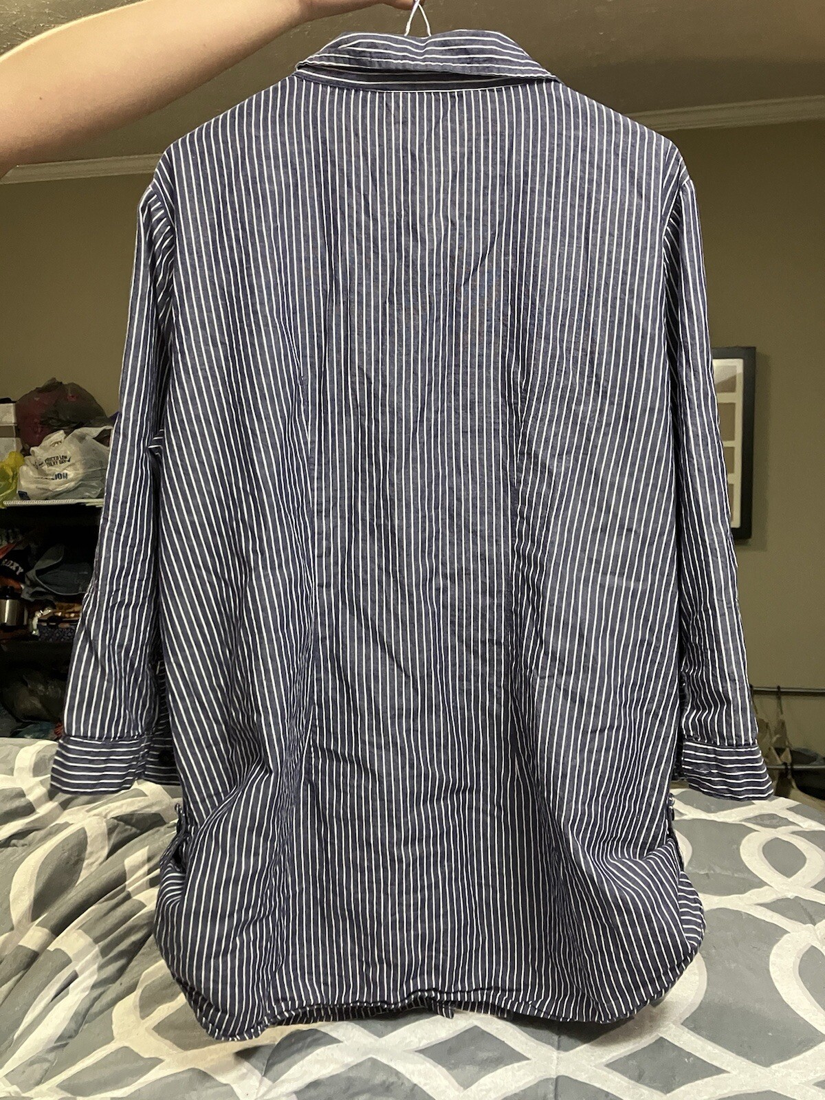 Blue Striped Button Down Derek Heart Plus Blouse … - image 4