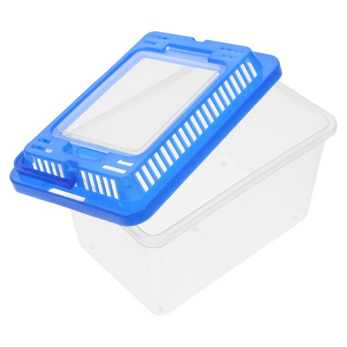 Portable Fish Tank with Lid Child Turtle Small Reptile Plastic Storage Tanks
