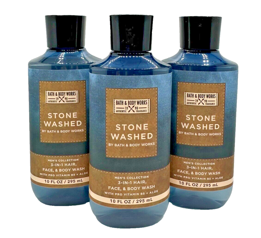 Bath & Body Works 3-Pack Stone Washed 3-in-1 Shower Gel for Men  