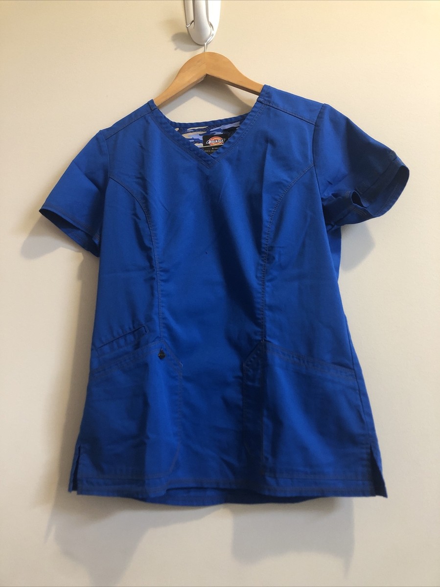 Dickies Blue Scrubs Top For Women - Small Petite | eBay