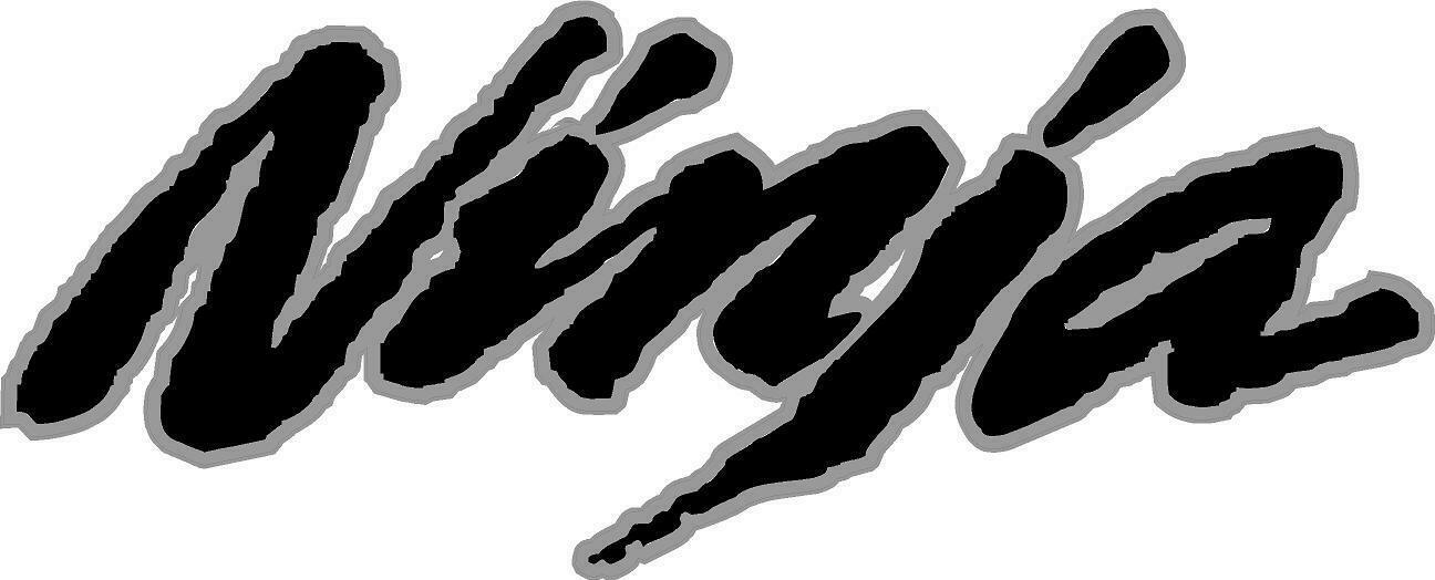 Kawasaki Ninja Black and Silver Decal Sticker Zx-10 zx-6r 6"