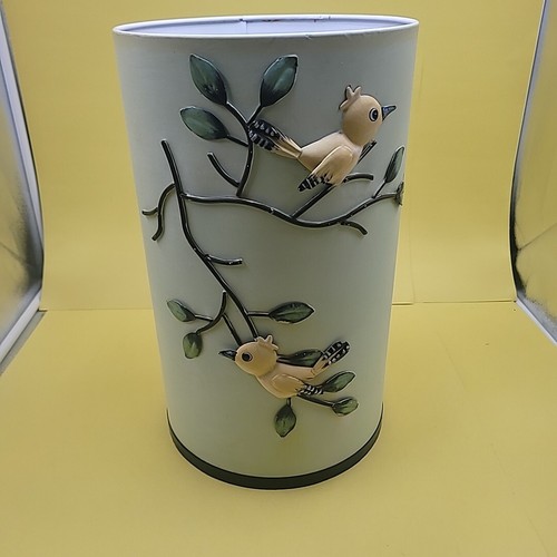 Yellow Bird 16 X 9 1/2 Vintage Trash Can for Bathroom Bedroom Office Use