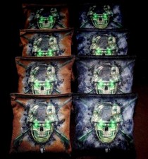 ARMY SKELETON MILITARY CROSS RIFLES CAMO ACA Regulation Cornhole Bean Bags B301