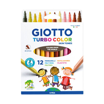 Fila Filzstifte GIOTTO Turbo Color Skin Tones, 12er Sortiment - Fasermaler