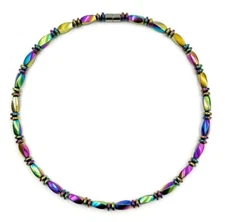 Rainbow Magnetic Necklace with Magnetic Clasp Magnetic Beads Magnetic Necklaces