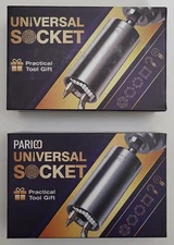 LOT OF 2 Universal Socket Tools Set with Drill Adapter 7-19 MM Chrome, BRAND NEW