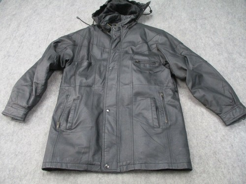 Serge Platini Leather Coat Mens Small 