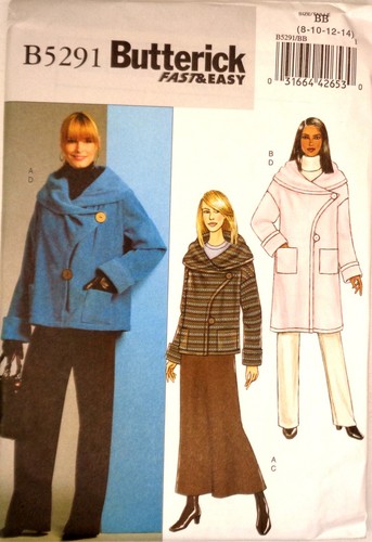 Butterick Muster B5291 Misses' ungefütterte Jacke, Rock & Hose Größe 8-14