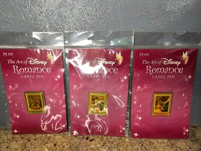 USPS The Art Of Disney Romance Stamp Lapel Pin-Set of 3-Belle Lady-Tramp, Mickey