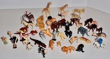 Vintage- Hong Kong Hand Painted 45 pc lot of Circus/Zoo Toy Plastic Figures