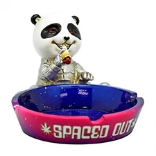 Fantasy Gifts Spaced Out Panda Polyresin Ashtray - 5.6"x4"