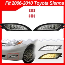 Pair LED Front Bumper DRL Turn Signal Lamp Fog Light For 2006-2010 Toyota Sienna