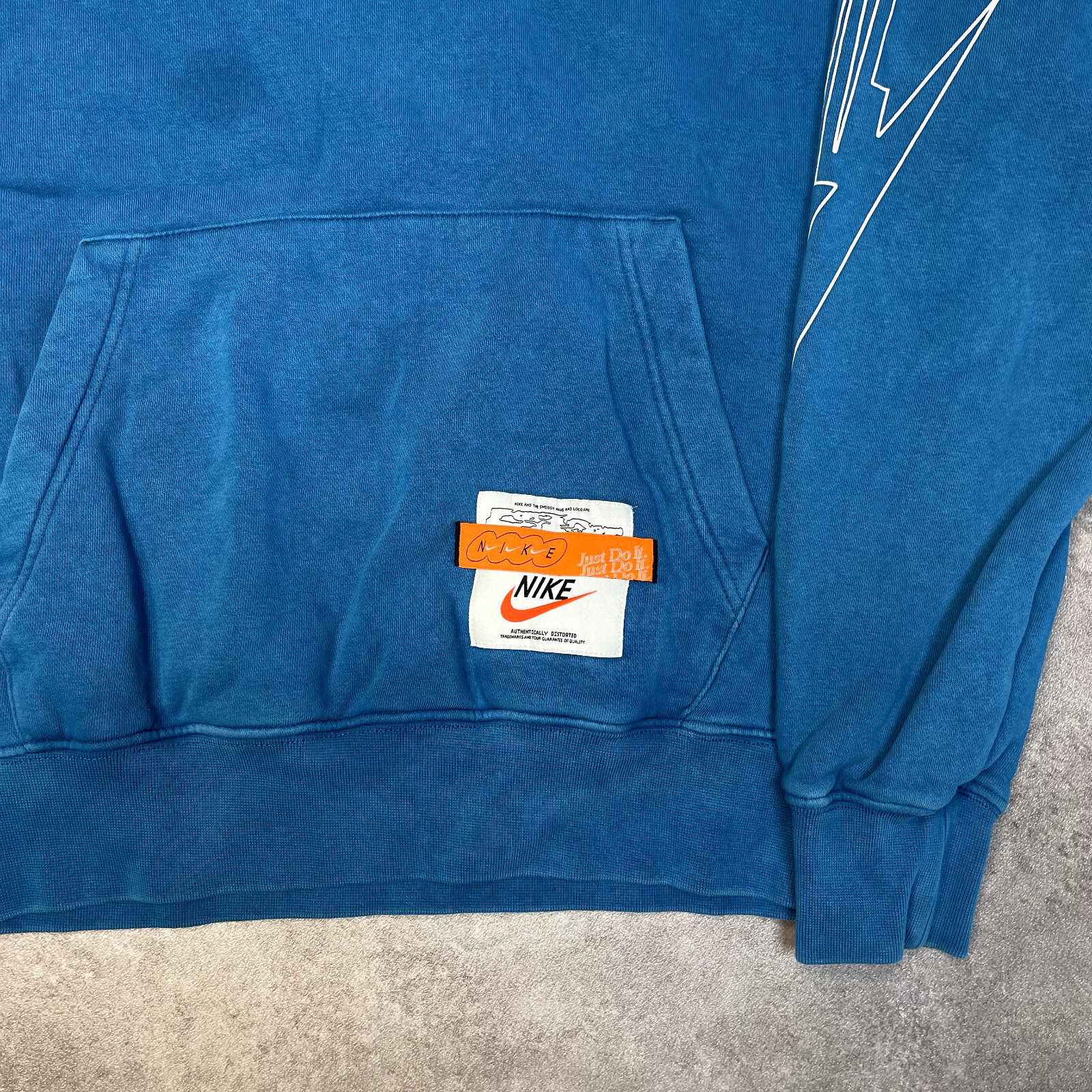 Nike Hoodie Mens Just Do It Y2K Pull Over Sports Sweatshirt, Blue, Small image 6