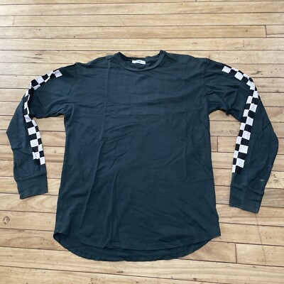 EPTM. Designer Shirt Men L Green Skate Checkered Long Sleeve Made USA Light L