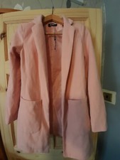 New Missguided Warm Pink Edge To Edge Jacket Size 10