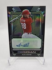 Alec Bohm - 2021 Panini Chronicles Obsidian Auto - Green /5 No. O-AB Phillies