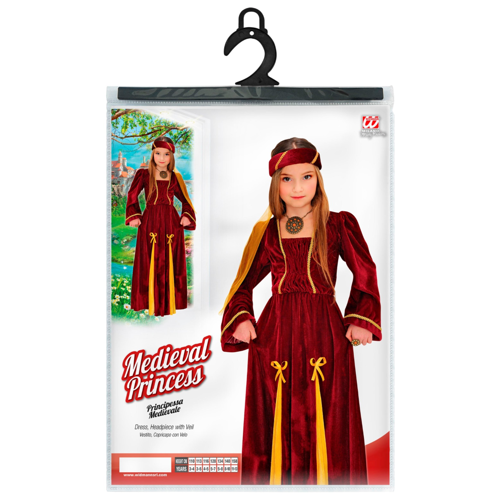 Vestito Principessa Rinascimentale Per Bambina - Costume Medievale Per Carnevale E Feste - Foto 5
