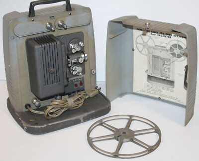 AS-IS - Vintage MCM 1950s Keystone Ninety 8mm Film Reel Projector w/ Case & Reel