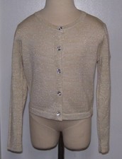 Chloe  Jasmine Gold Christmas New Years Bolero Shrug Cardigan Sweater 4-5 or 6