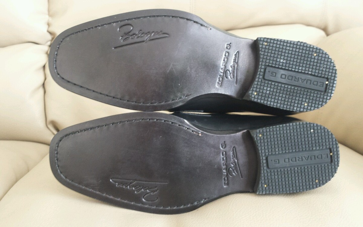 EDUARDO G. Black Leather Mens Oxford Dress Casual Shoes Made in Italy EUC Diego Black Dress Shoes for Boys – Ivan Troy main image 4