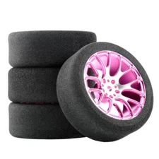 4Pcs 12mm Hex Foam Tires&Wheel Rims For HSP HPI 1/10 RC On-road Racing Car