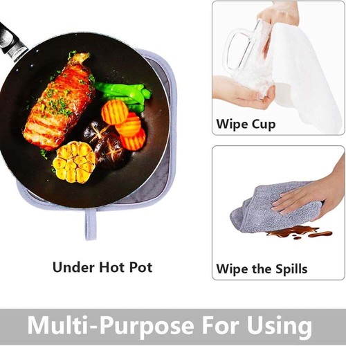Oven Mitts and Pot Holders, 500℉ Heat Resistant Oven Mitt ,Oven Gloves - Picture 6 of 7