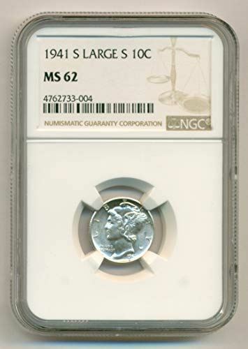 1941 S Mercury Dime Large S Variety (FS-511) MS62 NGC