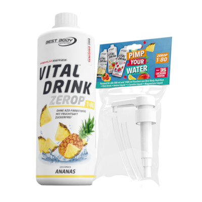 1L Vital Drink Zerop von Best Body Nutrition + gratis Dosierpumpe