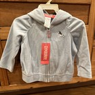 Adorable Velour Hoodie w/Dog & Bone Zipper Pull By Gymboree Baby Blue 12-18 Mos. — photo 2
