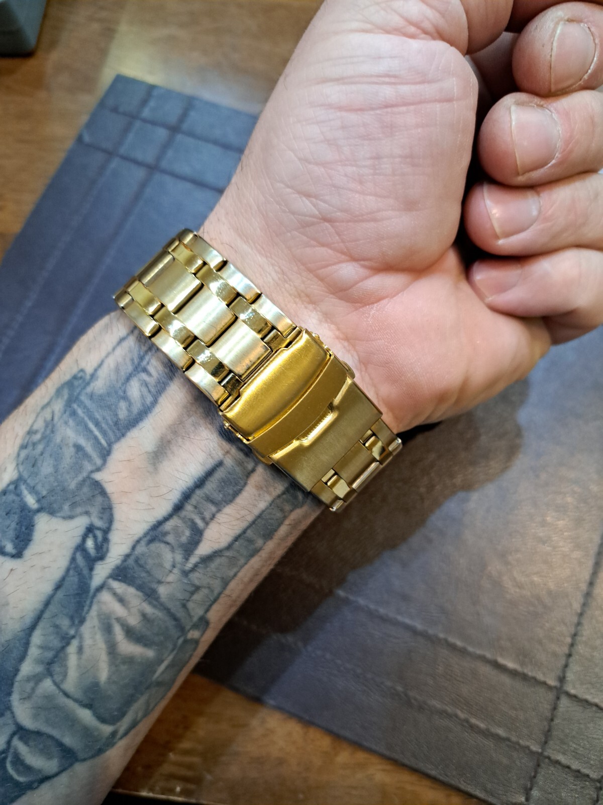 Mens chunky gold watch eBay