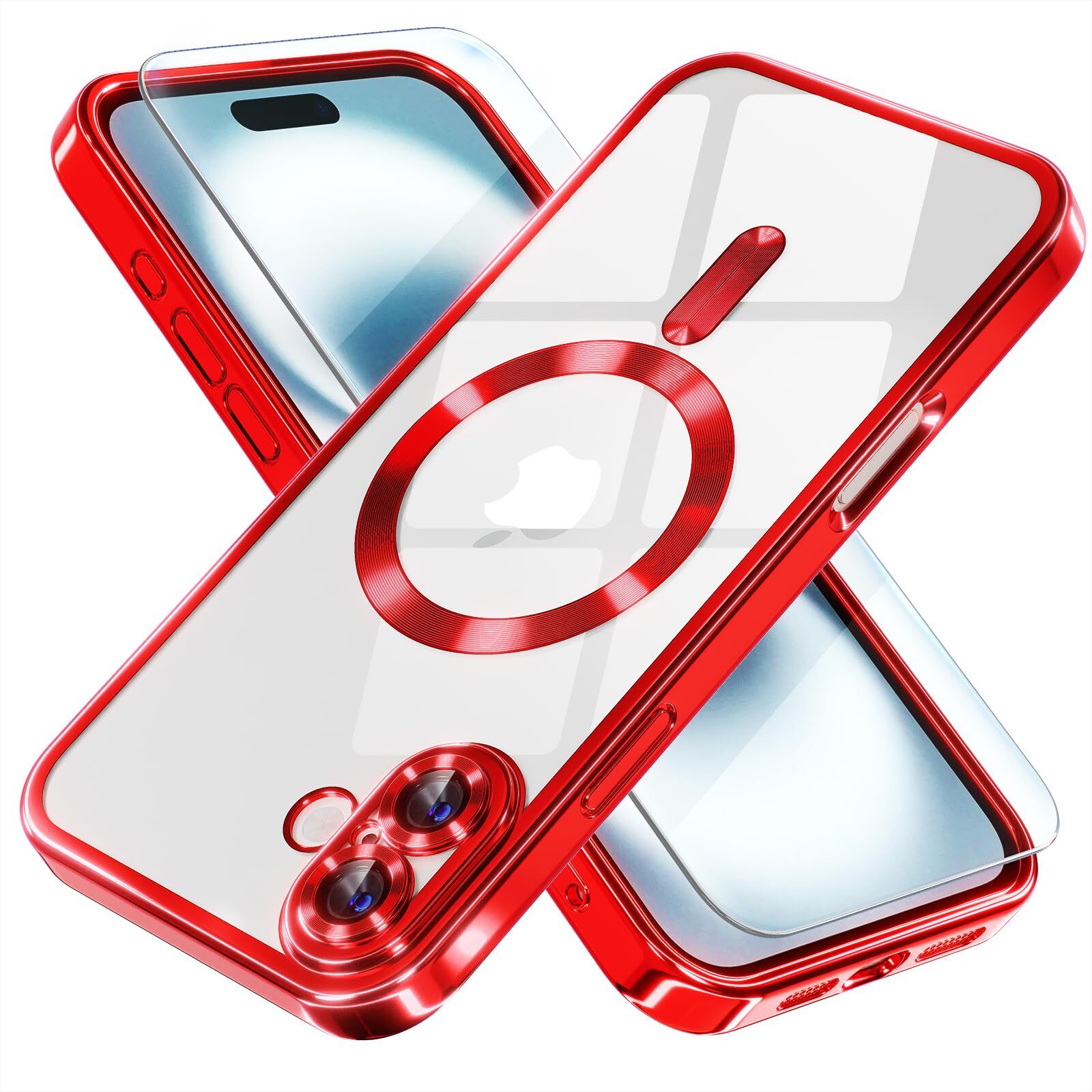 iPhone 16 Plus Case Clear Magnetic MagSafe Shockproof Protective Durable Cover-image