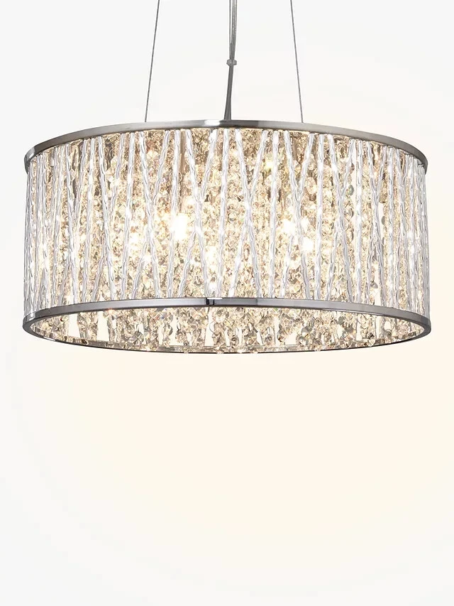 RP 275.00 John Lewis John Lewis Emilia Large Crystal Ceiling Light Chrome