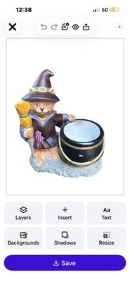 Halloween Cat Witch Party Lite Candle Holder Abracadandle Votive Tealight