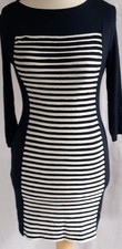 PHASE 8 Women's NAVY BLUE/IVORY Striped Panel Tunic/T-Shirt Dress NEW 🥻👗SALE