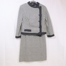 Vogue Couturier Design Skirt Suit S Gray Houndstooth Womens Handmade Vintage 60s
