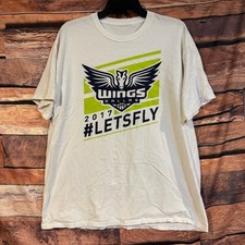 WINGS DALLAS T-Shirt Menβs White L 2017 #LETSFLY Graphic Cotton Tee