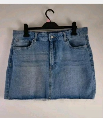 Oliver Bonas Vintage Raw Hem Mini Denim Jeans Neu Mit Etikett Rock Größe 14