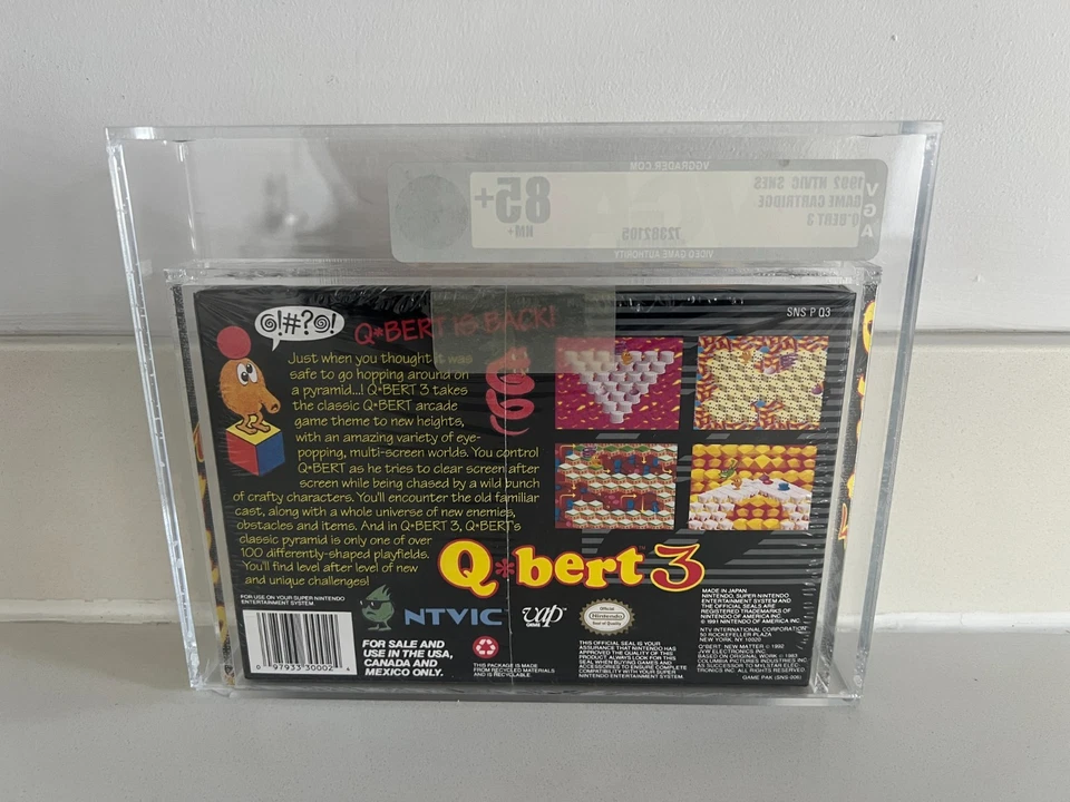 Q*Bert 3 (SNES, Super NES) VGA 85+ New Sealed Graded WATA CGC PSA 1st Print! - Image 2 of 3